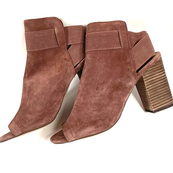 Splendid Daina Open Toe Brown Suede Booties Sz 10 - Picture 13 of 14